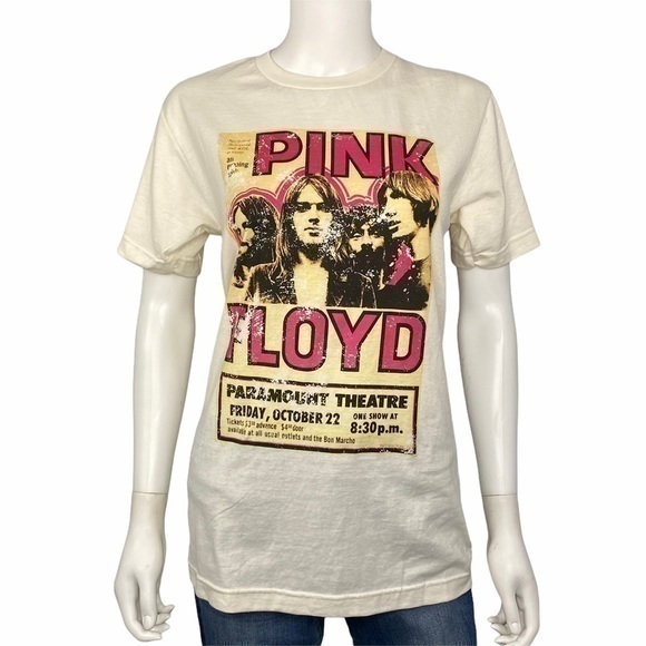 Pink Floyd Cream Paramount Theatre Graphic Band Tee Vintage Style T-Shirt S - Picture 2 of 3
